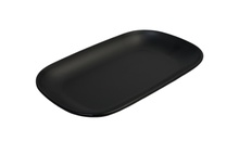 Тарілка овальна з меламіну 24х15 см чорна матова