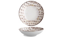 ISC1922-K0014 Тарілка глибока 22 см серія "Isabelle" декор "Brown Brush"