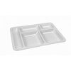 Блюдо для подачи из поликарбоната 4+1 секций белое 40х28 см