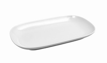 Тарілка овальна з меламіну 24х15 см біла
