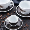 35139 Чашка caffe latte 350 мл Black stroke B "Verona/Palermo Millecolori Hand Painted Brush stroke