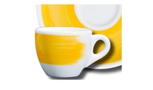Чашка сappuccino 180 мл Yellow Verona Millecolori Hand painted Single brush stroke B with handle
