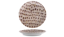 ISC2124-K0016 Тарілка кругла 24 см серія "Isabelle" декор "Brown Brush"