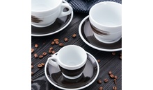 35139 Чашка caffe latte 350 мл Black stroke B "Verona/Palermo Millecolori Hand Painted Brush stroke