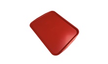 Піднос прямокутний з ручками червоний 46х36 см